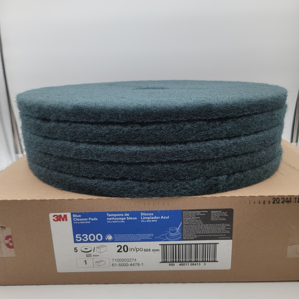 3M 5300 Blue Cleaner Floor Pads 20" Inch Scrubbing Pads 5 Pack 61-5000-44781